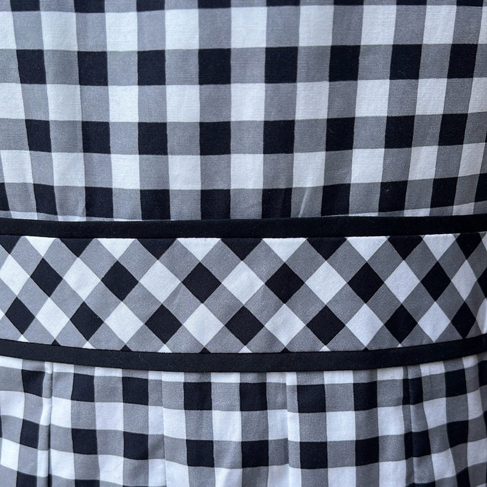 NWOT Talbots Blue & White Gingham Check Sleeveless Pleated Dress Size 8P - Picture 7 of 15